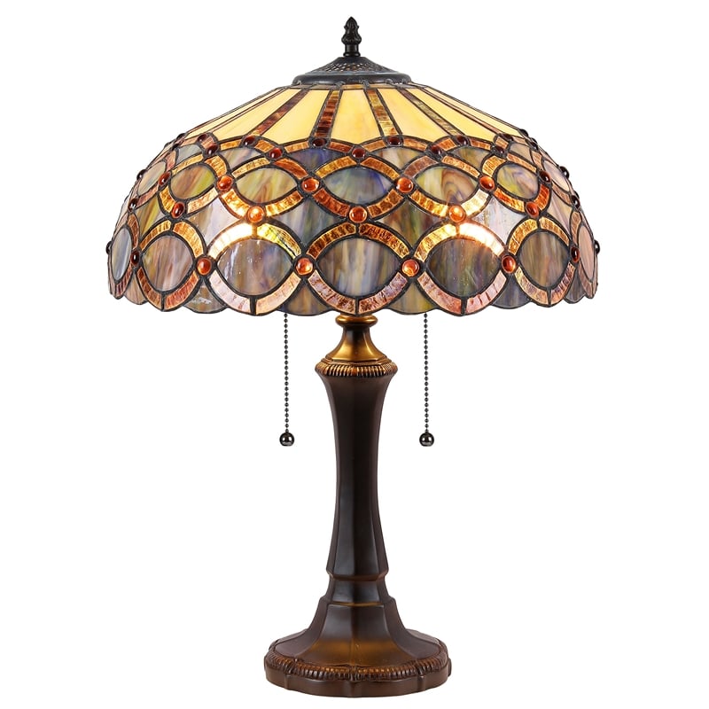 CHLOE Prisma Tiffany-style 2 Light Table Lamp 16