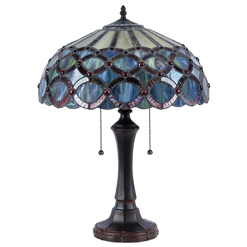 CHLOE Prisma Tiffany-style 2 Light Table Lamp 16