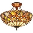 CHLOE Prisma Tiffany-style 2 Light Semi-flush Ceiling Fixture 16