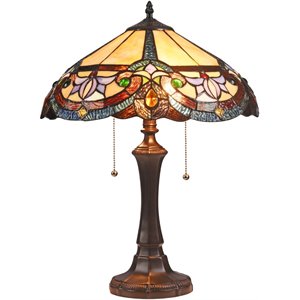CHLOE Caroline Victorian 2 Light Dark Bronze Table Lamp 16&quot Wide