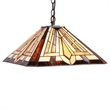CHLOE Denton Tiffany-style 2 Light Mission Hanging Pendant Fixture 16