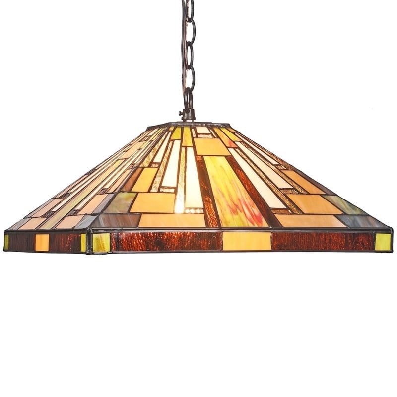 CHLOE Merton Mission 2 Light Blackish Bronze Ceiling Pendant 16