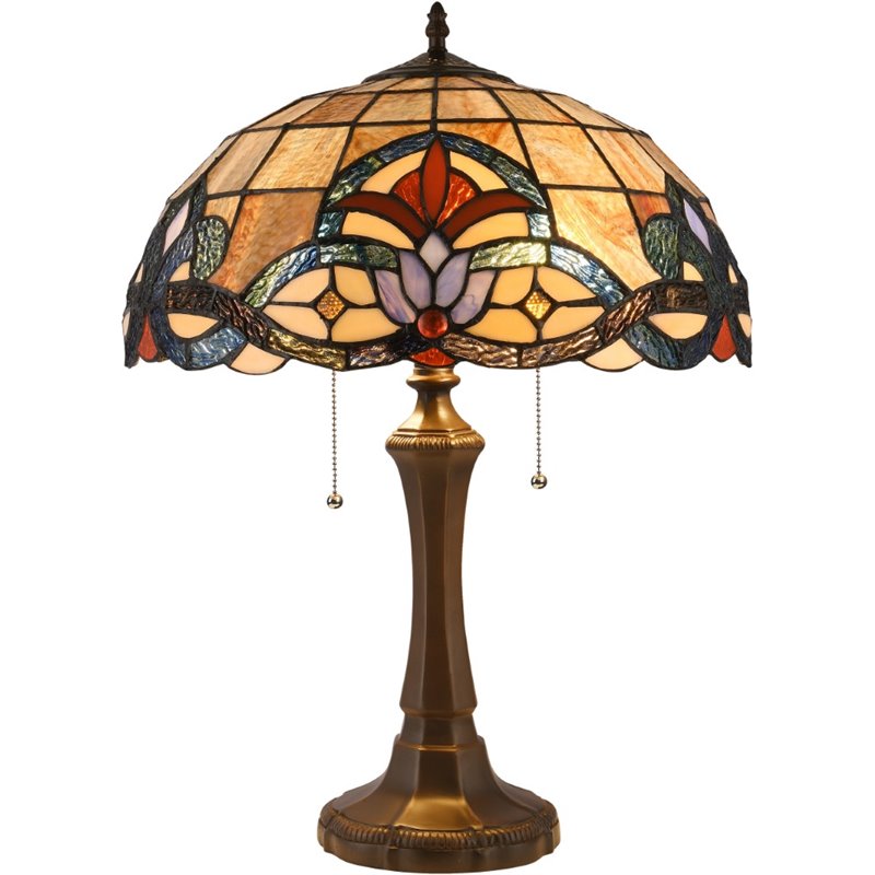 CHLOE Ellington Tiffany-style Dark Bronze 2 Light Victorian Table Lamp 16