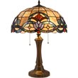 CHLOE Ellington Tiffany-style Dark Bronze 2 Light Victorian Table Lamp 16