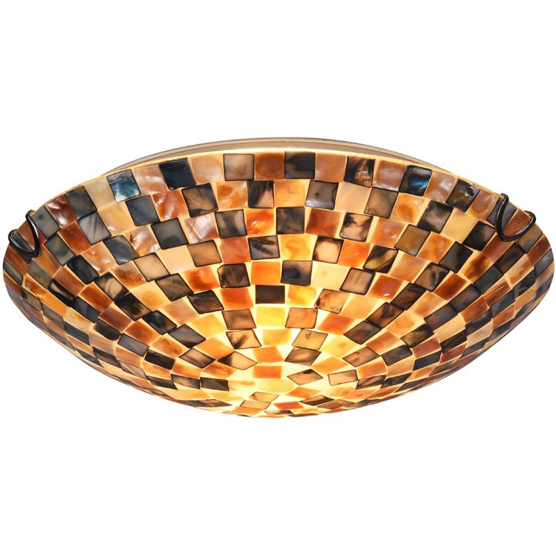 CHLOE Shelley Mosaic 2 Light Flushmount Ceiling Fixture 12" Shade