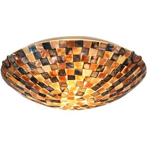 CHLOE Shelley Mosaic 2 Light Flushmount Ceiling Fixture 12&quot Shade
