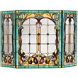 CHLOE Lucian Tiffany-style 3pcs Folding Victorian Fireplace Screen 44x28