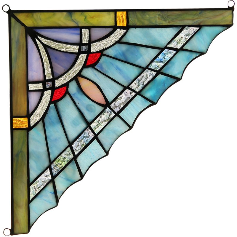 CHLOE Obsidian Mission Tiffany-glass Window Panel 10