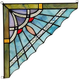 CHLOE Obsidian Mission Tiffany-glass Window Panel 10&quot Wide