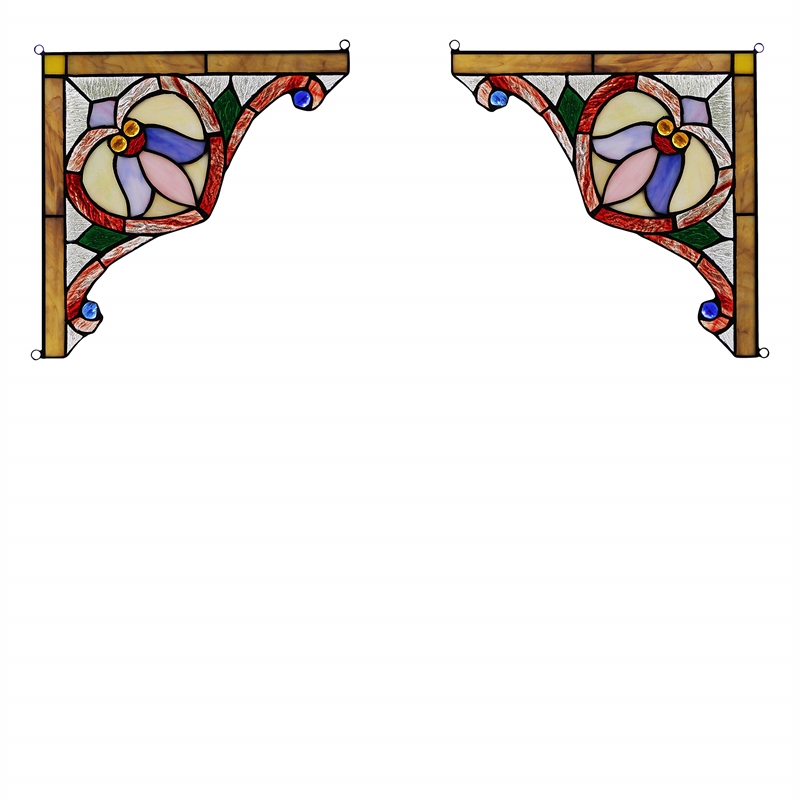 CHLOE Aristella Victorian Tiffany-glass Window Panel 10