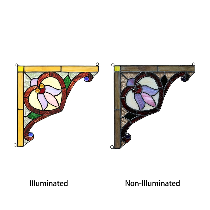 CHLOE Aristella Victorian Tiffany-glass Window Panel 10