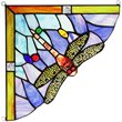 CHLOE Harmonia Dragonfly Tiffany-glass Window Panel 10