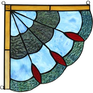 CHLOE Mei Victorian Tiffany-glass Window Panel 8&quot Wide