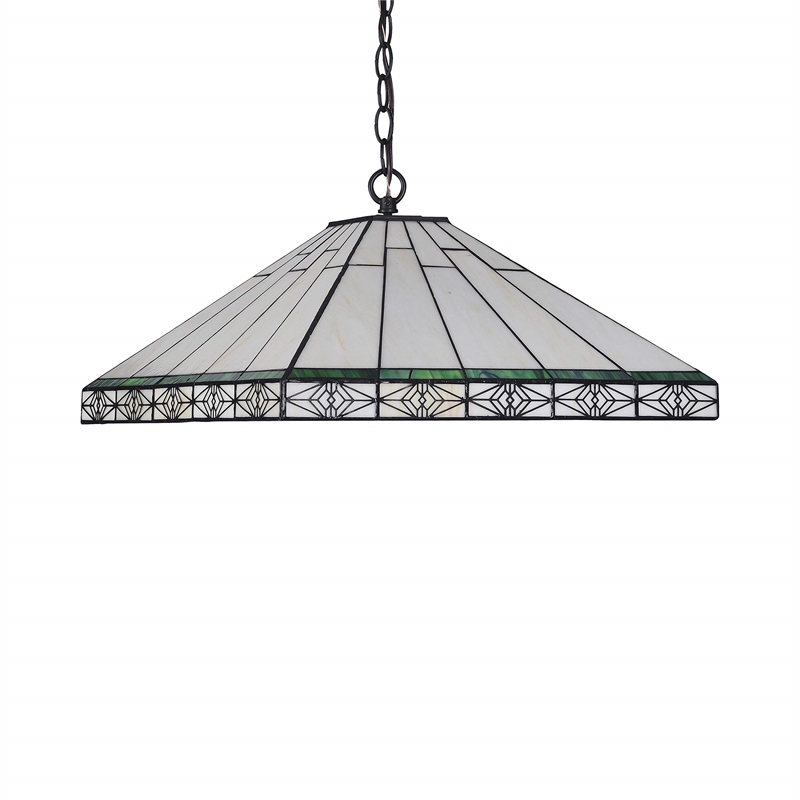 CHLOE Theros Tiffany-style 2 Light Mission Hanging Pendant Fixture 18