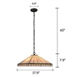 CHLOE Theros Tiffany-style 2 Light Mission Hanging Pendant Fixture 18