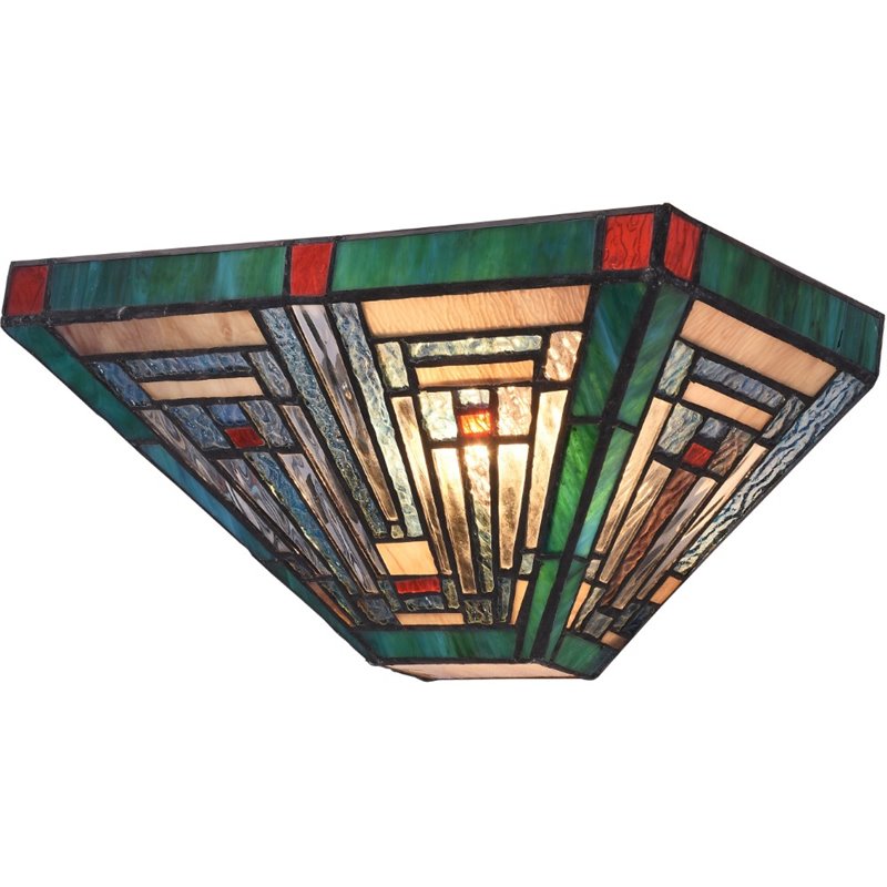 CHLOE Innes Tiffany Blackish Bronze 1 Light Mission Indoor Wall Sconce 12
