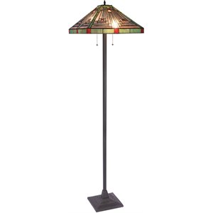 chloe innes tiffany-style blackish bronze 2 light victorian floor lamp 18