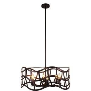 CHLOE Willow Transitional 6 Light Oil Rubbed Bronze Ceiling Pendant 25&quot Wide