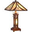 CHLOE Gordon Tiffany Mission 3 Light Double Lit Wooden Table Lamp 15