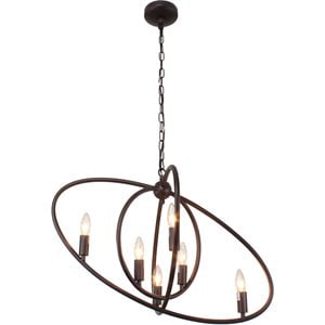 CHLOE Nina Transitional 6 Light Rubbed Bronze Ceiling Pendant 27&quot Wide