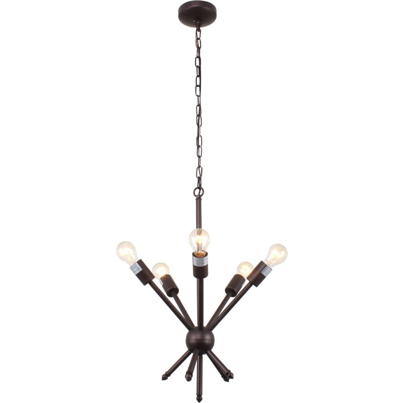 CHLOE Freya Transitional 5 Light Rubbed Bronze Ceiling Pendant 16