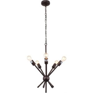 CHLOE Freya Transitional 5 Light Rubbed Bronze Ceiling Pendant 16&quot Wide