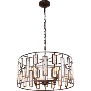 CHLOE Amaya Contemporary 4 Light Rubbed Bronze Ceiling Pendant 20&quot Wide