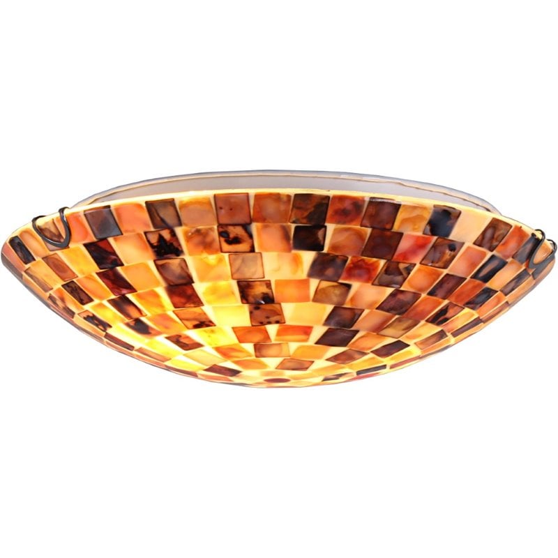 CHLOE Bay Mosiac-Style Seashell Flush Ceiling Fixture 12