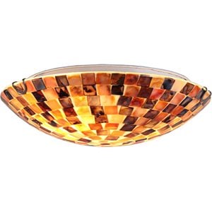CHLOE Bay Mosiac-Style Seashell Flush Ceiling Fixture 12&quot Width