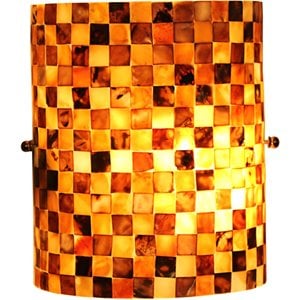 CHLOE Shelley Mosaic-Style Seashell Wall Sconce 8&quot Height