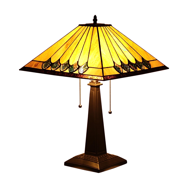 CHLOE Graham Tiffany-style 2 Light Mission Table Lamp 16