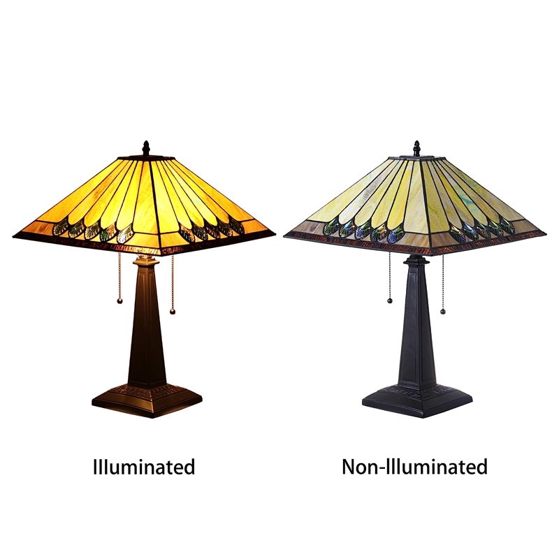 CHLOE Graham Tiffany-style 2 Light Mission Table Lamp 16