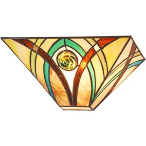 CHLOE Orson Tiffany-style 1 Light Mission Indoor Wall Sconce 12&quot Wide