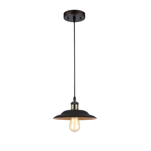 CHLOE Karl Industrial-style 1 Light Rubbed Bronze Ceiling Mini Pendant 10&quot Shade