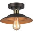 CHLOE Karl Industrial 1 Light Rubbed Bronze Semi-flush Ceiling Fixture 10