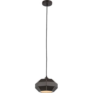CHLOE Finn Contemporary 1 Light Brown and White Ceiling Mini Pendant 10&quot Wide