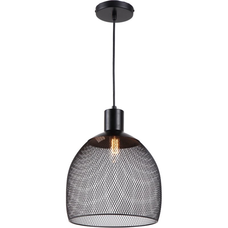 CHLOE Ironclad Industrial 1 Light Textured Black Mini Ceiling Pendant 11.5