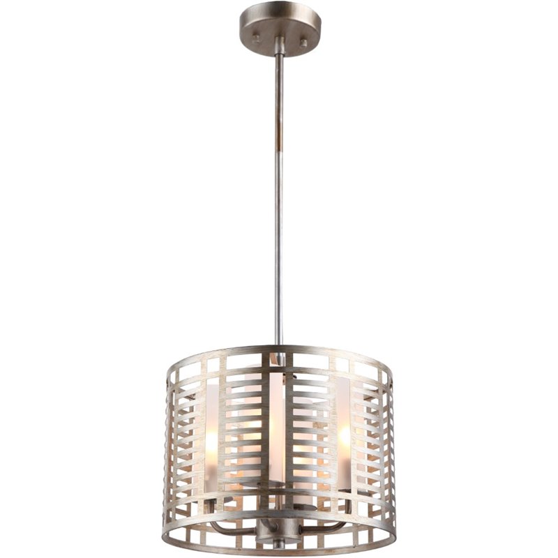 CHLOE Avery Industrial 4 Lights Antique Silver Ceiling Pendant 12