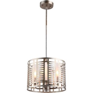 CHLOE Avery Industrial 4 Lights Antique Silver Ceiling Pendant 12&quot Wide