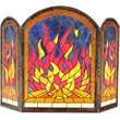 CHLOE Flame Tiffany-Style 3pcs Arched Folding Fireplace Screen 42