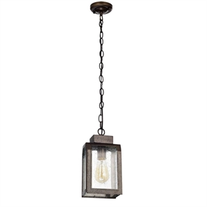 CHLOE Milton Industrial-style 1 Light Antique Gold Mini Pendant 12&quot Wide