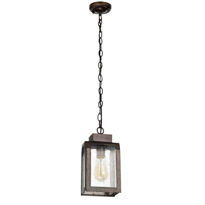 CHLOE Milton Industrial-style 1 Light Antique Gold Mini Pendant 12
