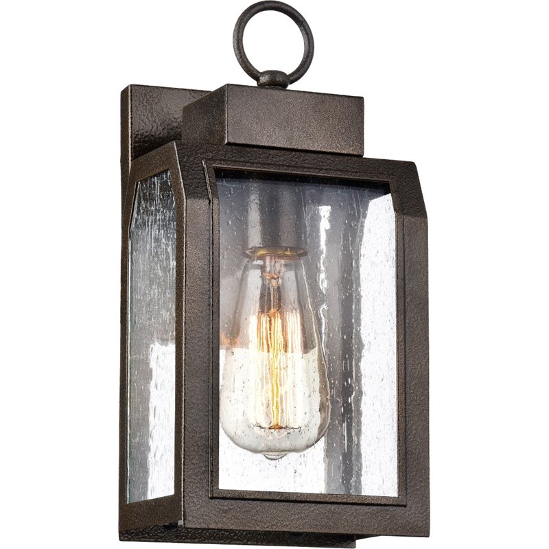 CHLOE Milton Industrial-style 1 Light Antique Gold Outdoor Wall Sconce 12