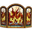 CHLOE Flame Tiffany-Style 3pcs Arched Folding Fireplace Screen 42