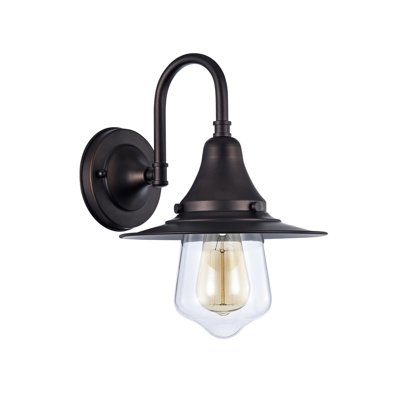CHLOE Manette Industrial-style 1 Light Rubbed Bronze Wall Sconce 9