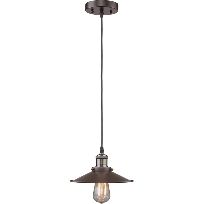 CHLOE Butler Industrial 1 Light Rubbed Bronze Ceiling Mini Pendant 9