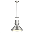 CHLOE Walter Industrial 1 Light Brushed Nickel Ceiling Mini Pendant 16