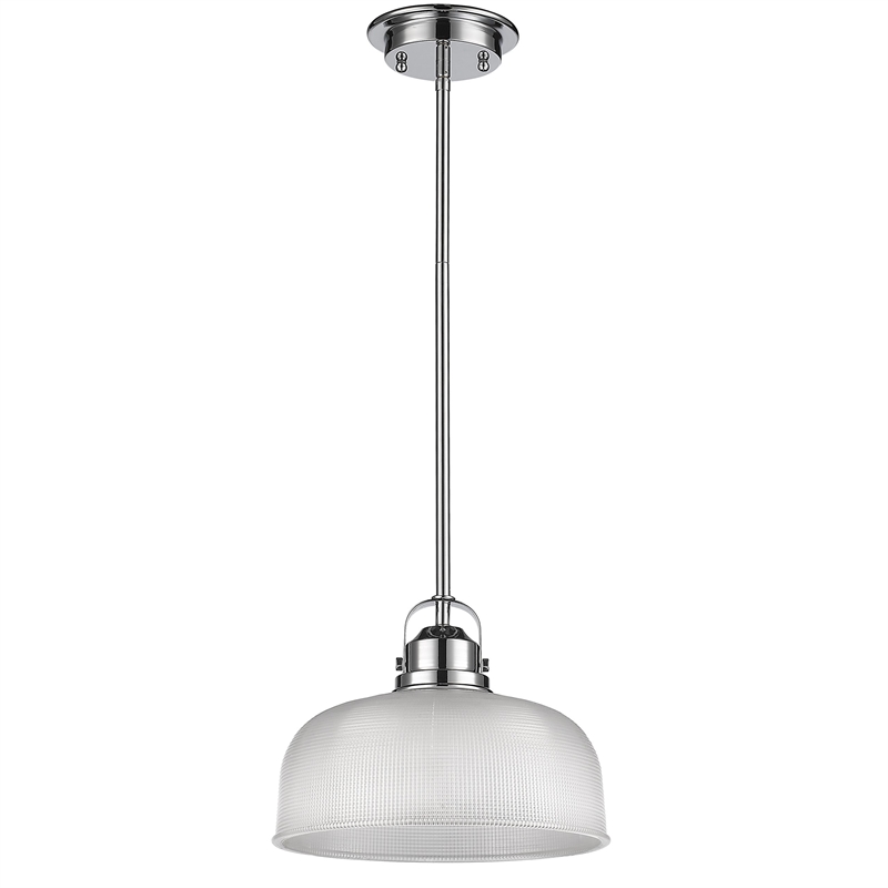 CHLOE Lucie Industrial-style 1 Light Chrome Finish Ceiling Mini Pendant 11
