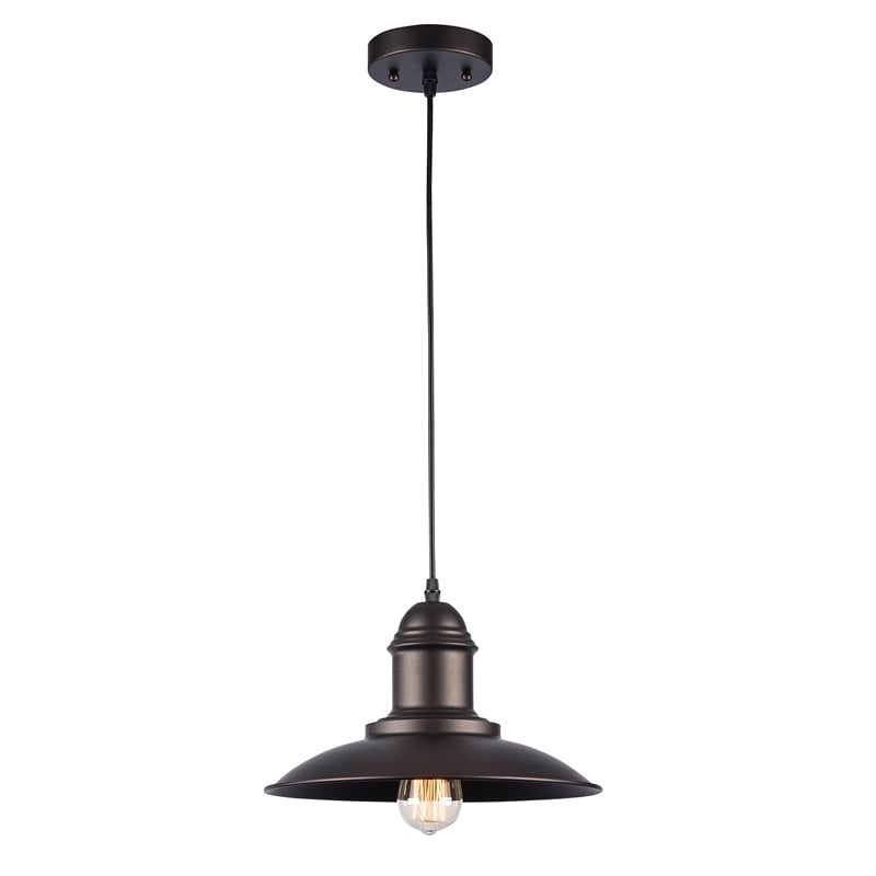 CHLOE Mycroft Industrial 1 Light Rubbed Bronze Ceiling Mini Pendant 12