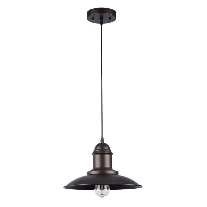 CHLOE Mycroft Industrial 1 Light Rubbed Bronze Ceiling Mini Pendant 12